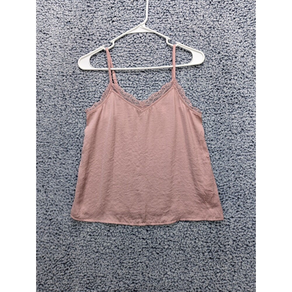 Y2K Hollister Satin Cami Tank Lace Trim Size XS Babydoll Sexy Silky Petal Pink
